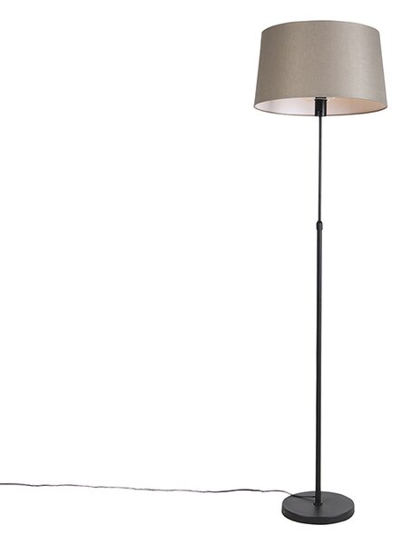 Állólámpa fekete, bézs vászonbúrával, 45 cm, állítható - Parte
