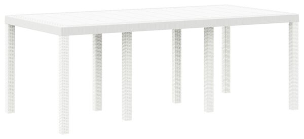 Kerti Asztal Fehér 200x100x73 cm Poli Rattan