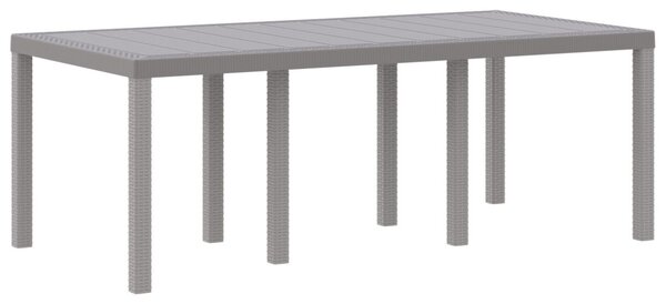 Kerti Asztal Világosszürke 200x100x73 cm Polyrattan