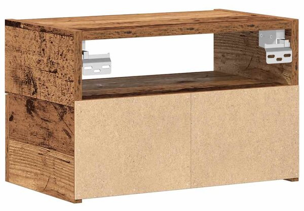 Antik fa színű falra szerelhető éjjeliszekrény 45x26x28,5 cm