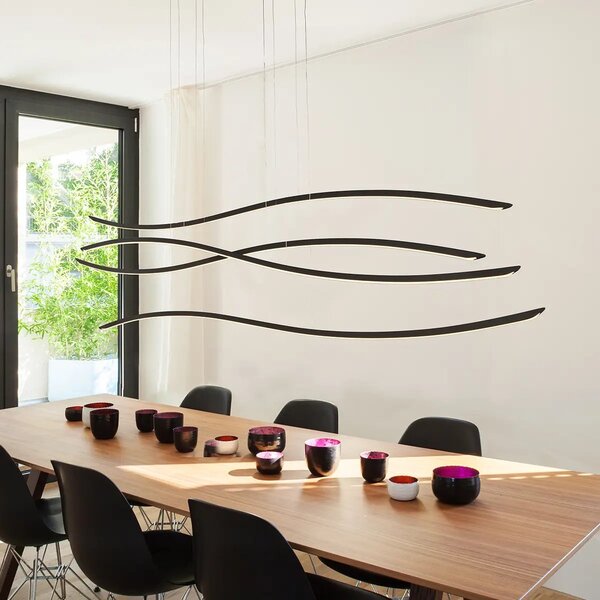 Design csillár Waves szabályozható fekete