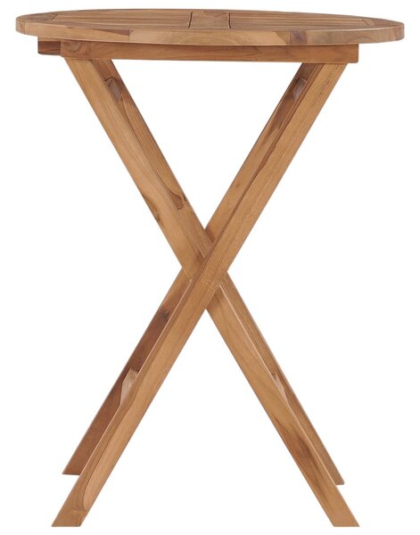Összecsukható tömör tíkfa kerti asztal 60 cm
