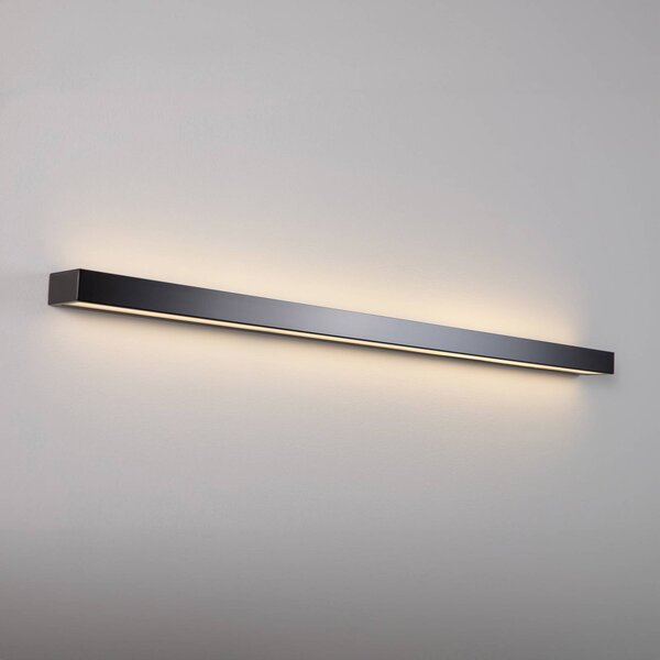 MCJ Mera LED fali lámpa, szélesség 120cm, fekete, 3000K, Fekete, Folyosó, fém, Modern
