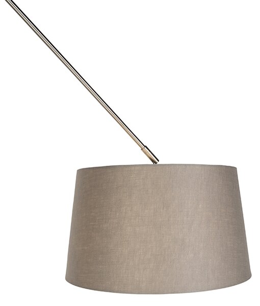 Acél függőlámpa taupe színű vászonbúrával 35 cm - Blitz