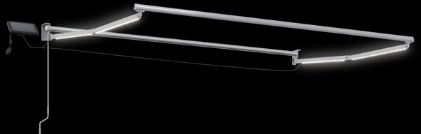 LED-es, kézi kihúzható napernyő Tópszínű