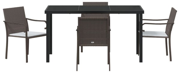 Kert étkező szett 5 pcs Barna és fekete PE Rattan