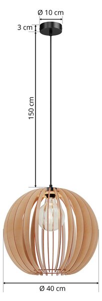 Envostar Clay lógó lámpa nyírfa rétegelt lemez Ø 40 cm, dimmelhető, Világos fa, Nappali / Étkező, Fa, Skandináv