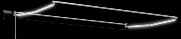 LED-es, kézi kihúzható napernyő Sokszínű 4 × 3 m