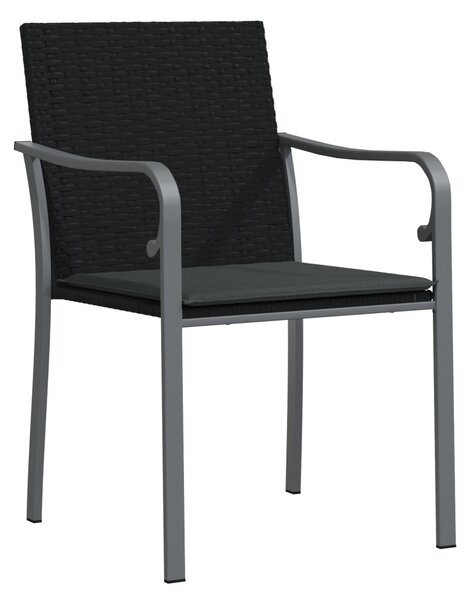 Kert étkező szett 5 pcs Fekete és Szürke PE Rattan