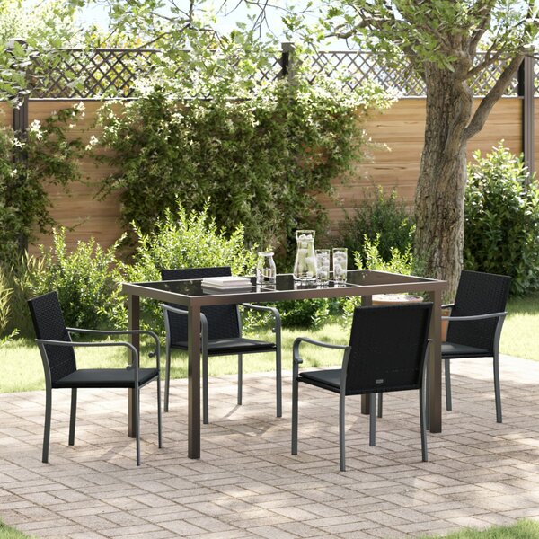 Kert étkező szett 5 pcs Fekete és Szürke PE Rattan