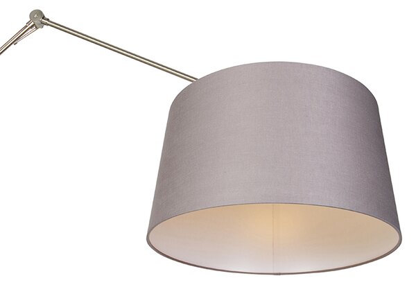 Modern állólámpa acélból, sötétszürke árnyékolóval 45 cm - Editor