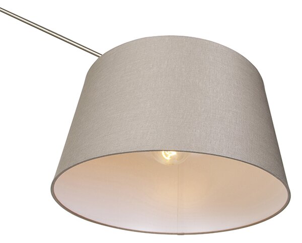 Modern állólámpa acélból, taupe színű árnyékolóval 45 cm - Editor