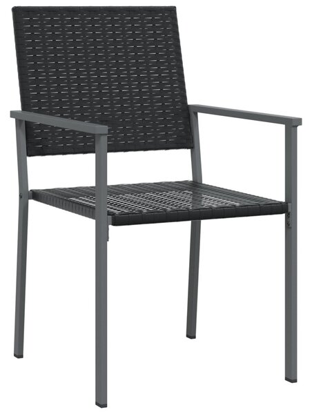 Kert étkező szett 5 pcs Fekete PE Rattan