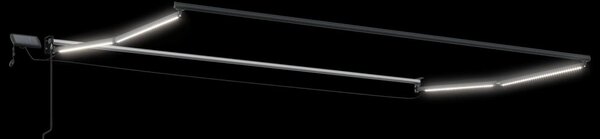 LED-es, kézi kihúzható napernyő Sokszínű 4,5 × 3 m