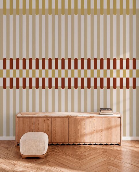 Fotótapéta Csíkos mintázat bézs és terrakotta árnyalatokban, Fotótapéta geometria, w05150v3 : Uwalls.hu