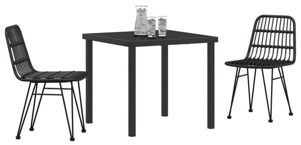 Kert étkező szett 3 pcs Fekete Porszórt acél