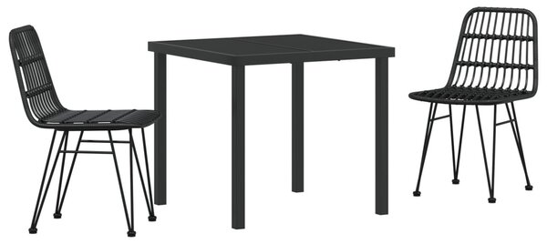 Kert étkező szett 3 pcs Fekete Porszórt acél