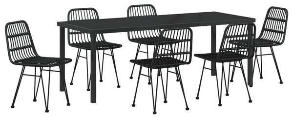Kert étkező szett 7 pcs Fekete Porszórt acél