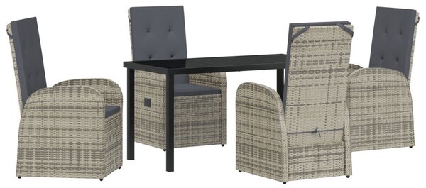 Kert étkező szett párnával 5 pcs Szürke polirattan