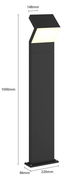 Arcchio LED-es útvilágítás Havin, antracit, fém, 100cm, Fekete, Alumínium, Modern