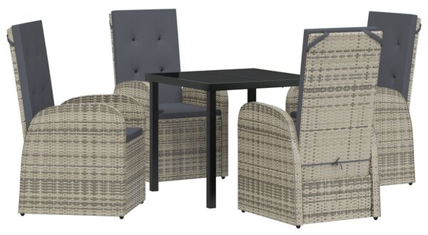 Kert étkező szett párnával 5 pcs Szürke polirattan