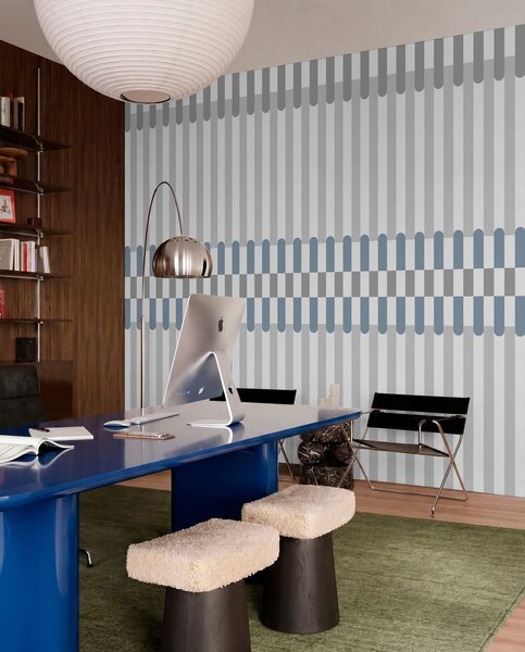 Fotótapéta Csíkos mintázat szürke és kék árnyalatokban, Fotótapéta geometria, w05150v6 : Uwalls.hu