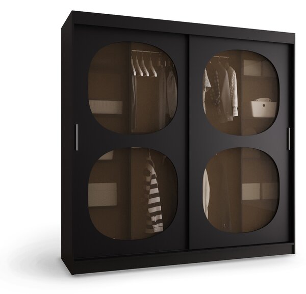 BAREN 2 ruhásszekrény 200x200x62 - fekete