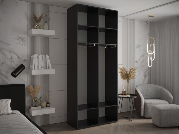 INOVA 4 ruhásszekrény 100x237x47 - fekete