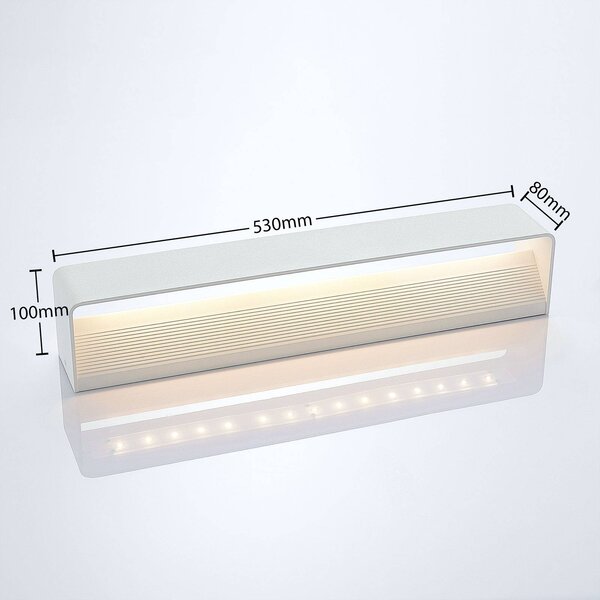 Lindby Lonisa LED fali lámpa, fehér, 53 cm, Fehér / opál, Nappali / Étkező, fém, Modern