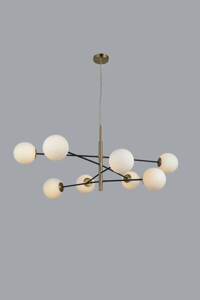 Design csillár Oviedo 8 arany/Bk – Fekete