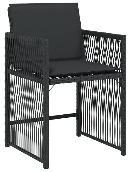 Kert étkező szett 5 pcs Fekete polirattan