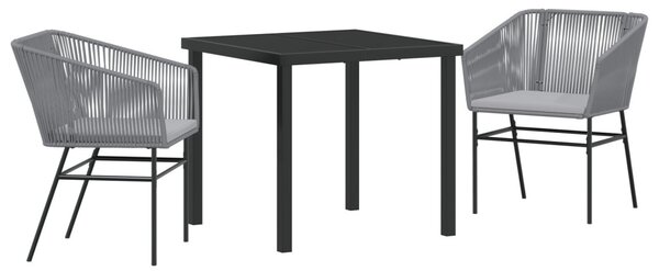 Kert étkező szett párnával 3 pcs Szürke Porszórt acél