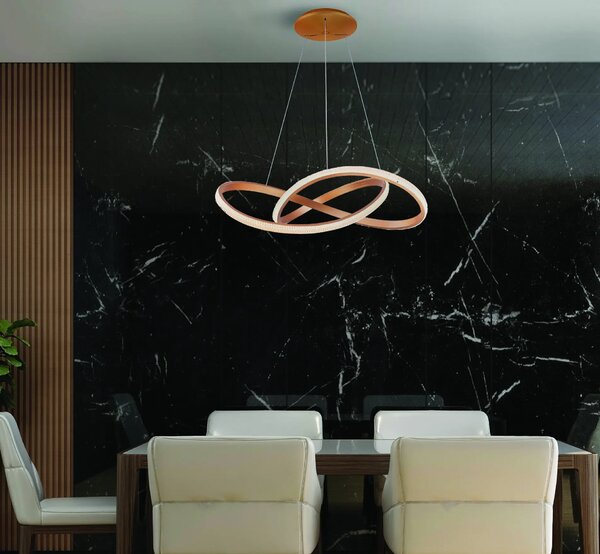 LED-es szabályozható csillár Infinity 80 Cct arany távirányítóval