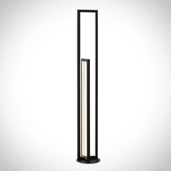 Lucande LED-es állólámpa Hylda, 123 cm, fekete, alumínium, dimmelhető, Fekete, Nappali / Étkező, Alumínium, Modern