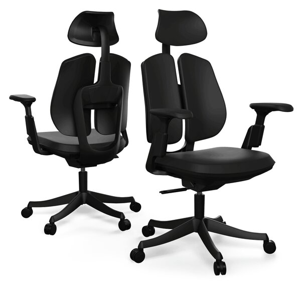Ergonomikus irodai szék Liftor Active, fekete (valódi bőr)