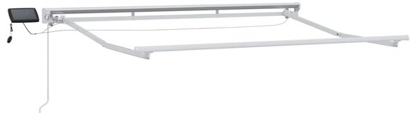 VidaXL Kézi napellenző keret LED világítással Krém és fehér 2,5 x 2 m