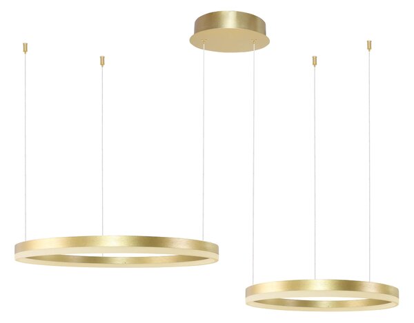 Modern csillár Halo 80+60 CCT arany távirányítóval