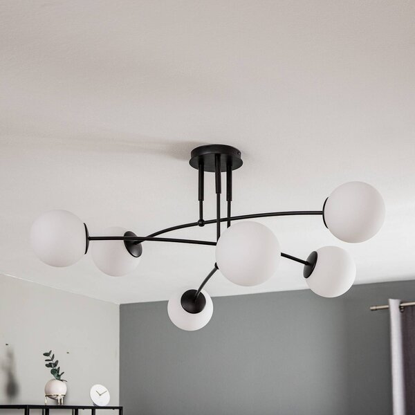 EMIBIG LIGHTING Pregos 6 fekete mennyezeti világítás, izzós, dimmelhető, Fekete, Folyosó, fém, Modern