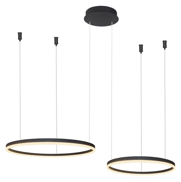 Modern csillár Halo 80+60 CCT fekete távirányítóval