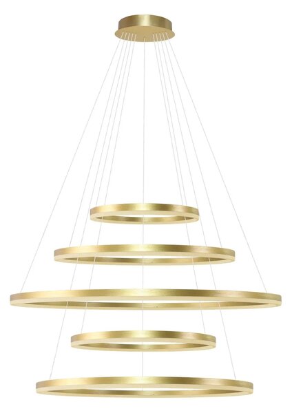 Modern csillár Halo Pendant 150+120+100+80+60 Cct arany távirányítóval – Moderný
