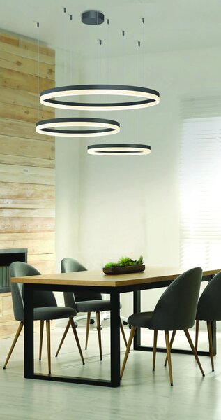 Modern csillár Halo 120+100+80 CCT fekete távirányítóval