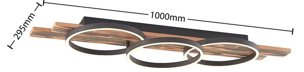 Lindby LED mennyezeti lámpa Sentoa, fa, 100 cm hosszú, 3,000 K, dimmelhető, Világos fa, Nappali / Étkező, Fa, Modern