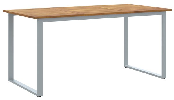 Kerti Asztal Szürke 160 x 80 x 75 cm Tömör Akácfa