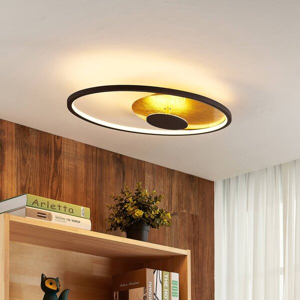 Lindby LED mennyezeti lámpa Feival, 61 cm, rozsda/arany, dimmelhető, dimmelhető, Barna / rozsda, Nappali / Étkező, fém, Modern