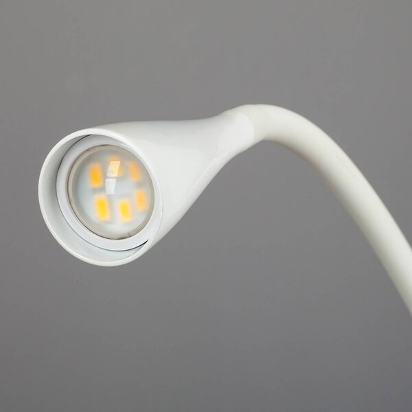 Lindby LED-es bilincslámpa Baris, fehér, magasság 44 cm, 3000K, Fehér / opál, Dolgozószoba / Iroda, fém, Modern