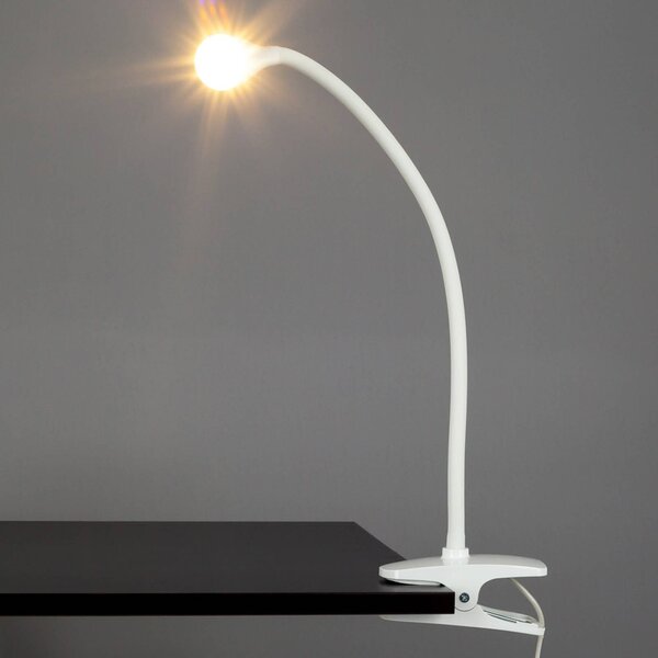 Lindby LED-es bilincslámpa Baris, fehér, magasság 44 cm, 3000K, Fehér / opál, Dolgozószoba / Iroda, fém, Modern