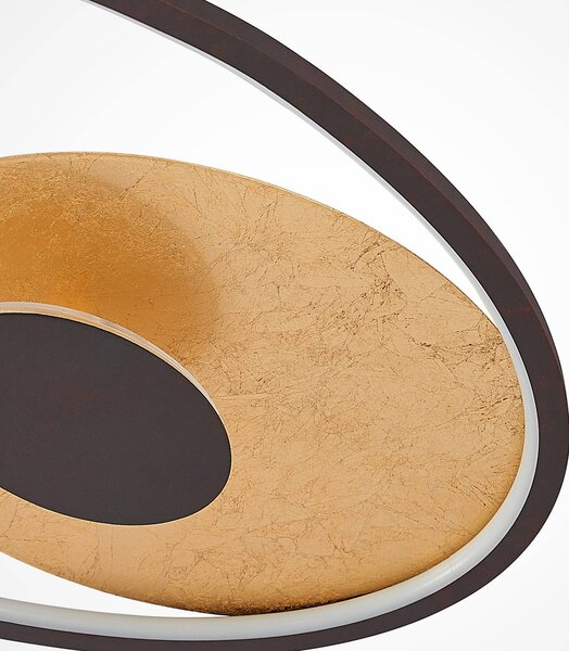 Lindby LED mennyezeti lámpa Feival, 61 cm, rozsda/arany, dimmelhető, dimmelhető, Barna / rozsda, Nappali / Étkező, fém, Modern
