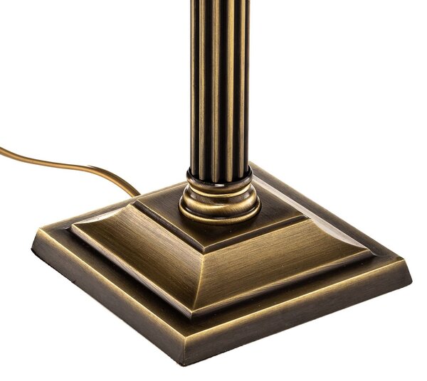 Jupiter Petro asztali világítás, üveg, antikrémszínű, magasság 50 cm, Bronz / antik sárgaréz, Nappali / Étkező, fém, Antik