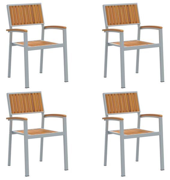 Összecsukható Szék 4 pcs Barna 56 x 57 x 87 cm Tömör Akácfa