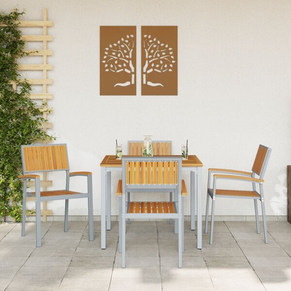 Összecsukható Szék 4 pcs Barna 56 x 57 x 87 cm Tömör Akácfa